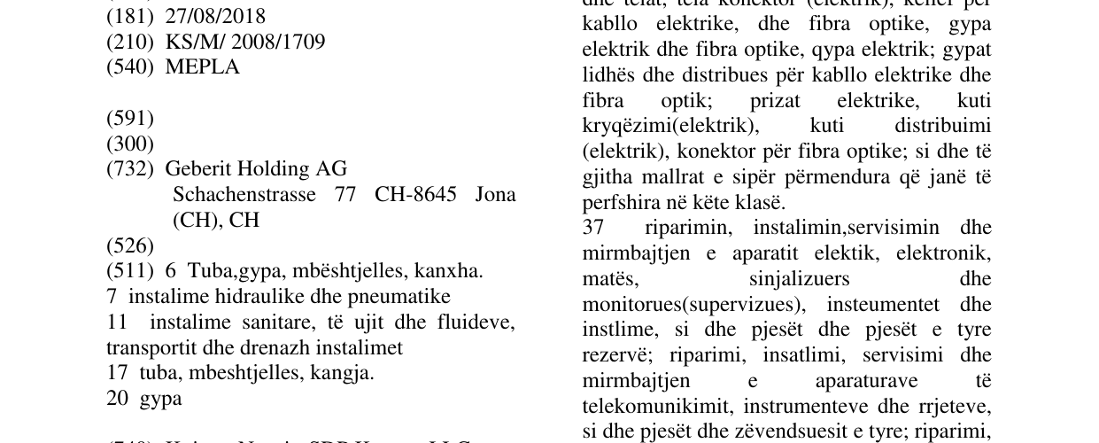 Zëri i markës MEPLA në buletin