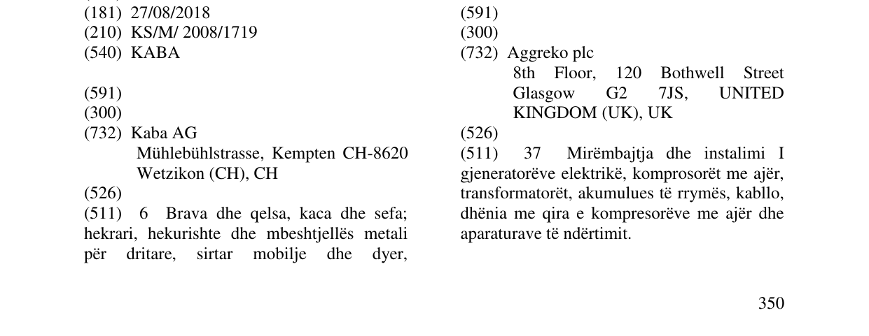 Zëri i markës KABA në buletin