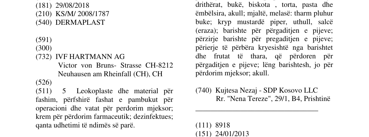 Zëri i markës DERMAPLAST në buletin