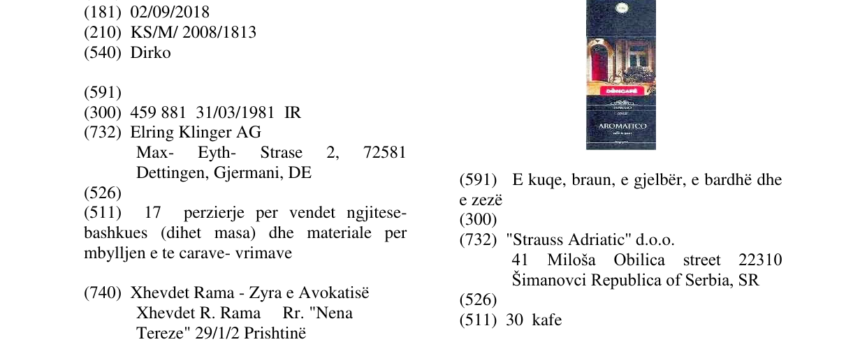 Zëri i markës Dirko në buletin