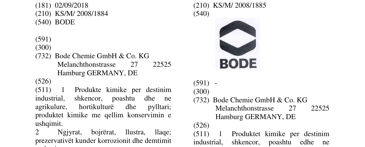 Zëri i markës BODE në buletin