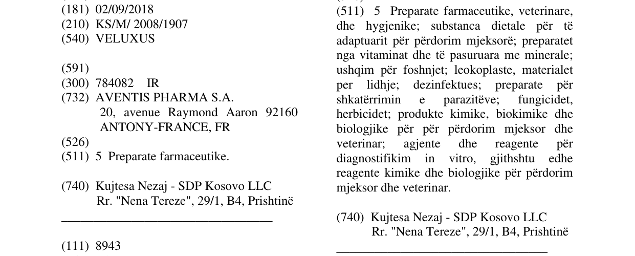 Zëri i markës VELUXUS në buletin