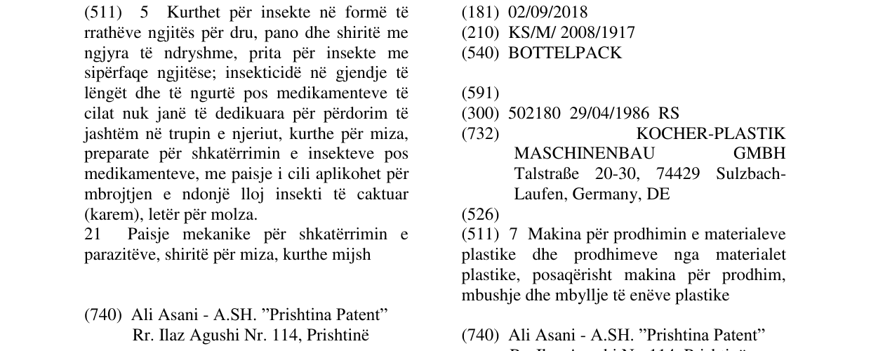 Zëri i markës BOTTELPACK në buletin