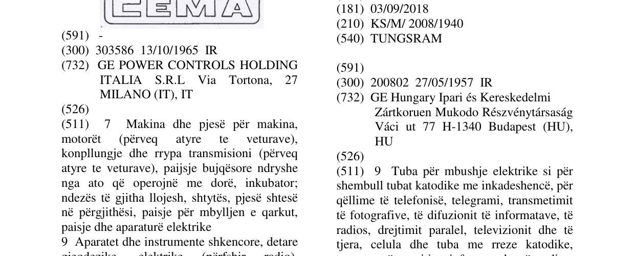 Zëri i markës TUNGSRAM në buletin