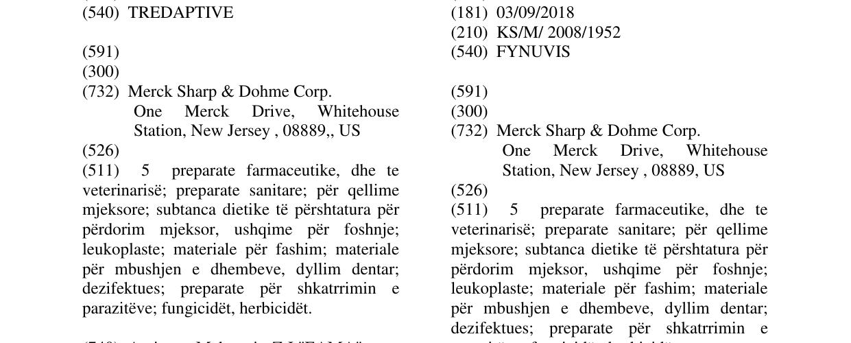 Zëri i markës FYNUVIS në buletin