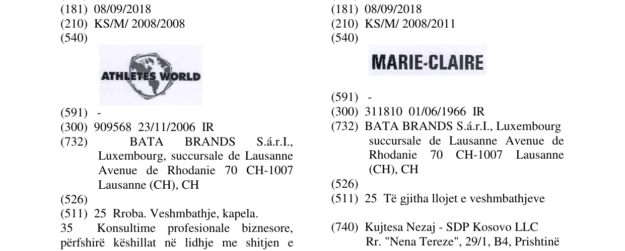 Zëri i markës MARIE-CLAIRE në buletin