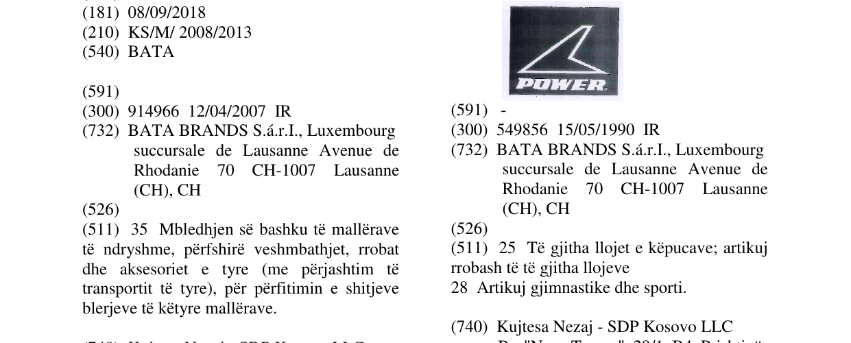 Zëri i markës BATA në buletin