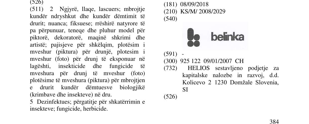 Zëri i markës belinka në buletin