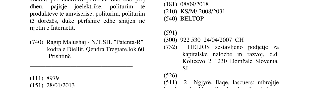 Zëri i markës BELTOP në buletin
