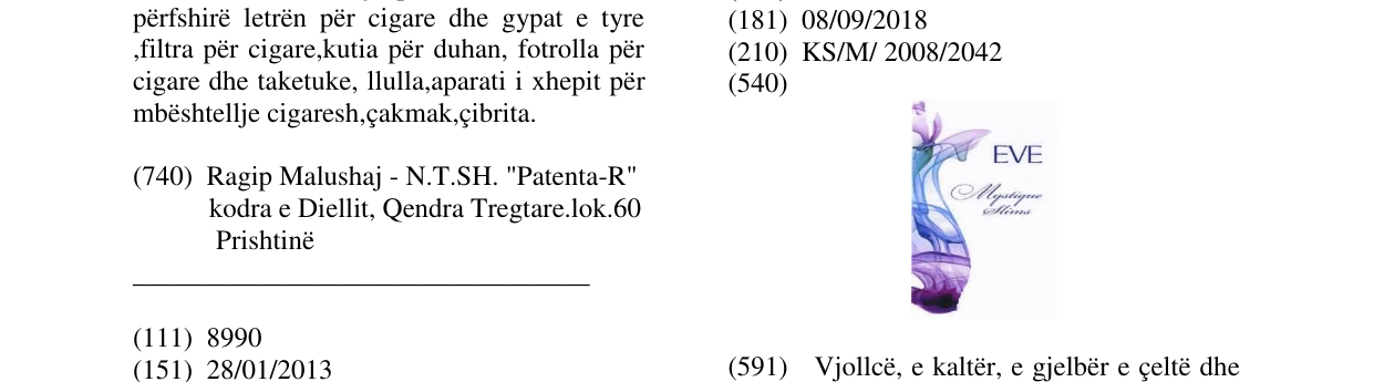 Zëri i markës Markë figurative në buletin