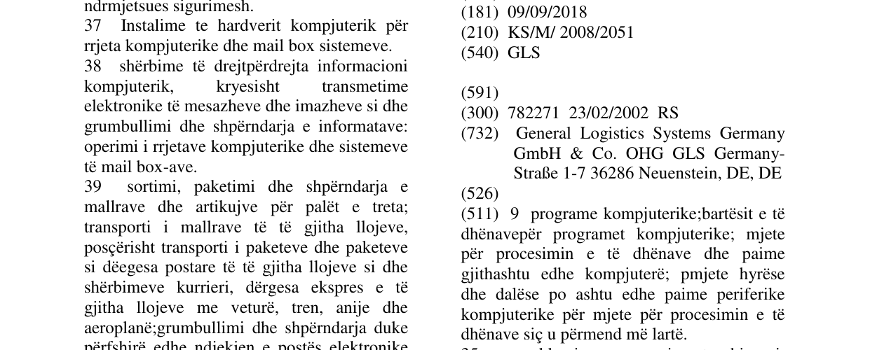 Zëri i markës GLS në buletin