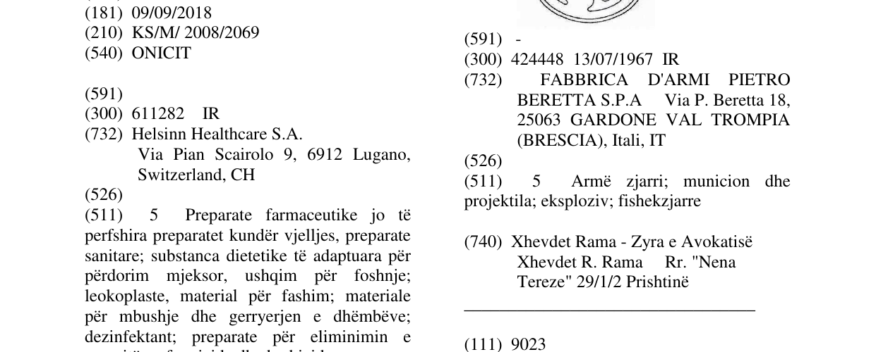 Zëri i markës ONICIT në buletin