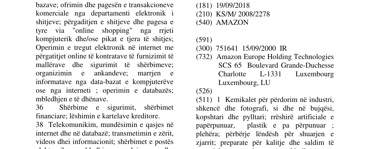 Zëri i markës AMAZON në buletin