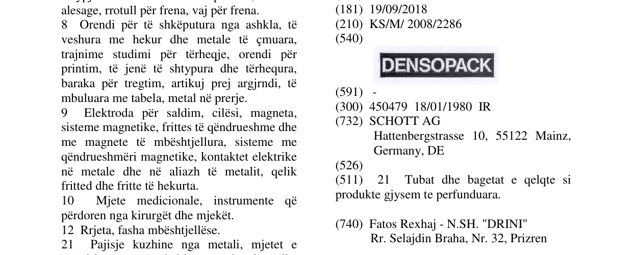 Zëri i markës DENSOPACK në buletin