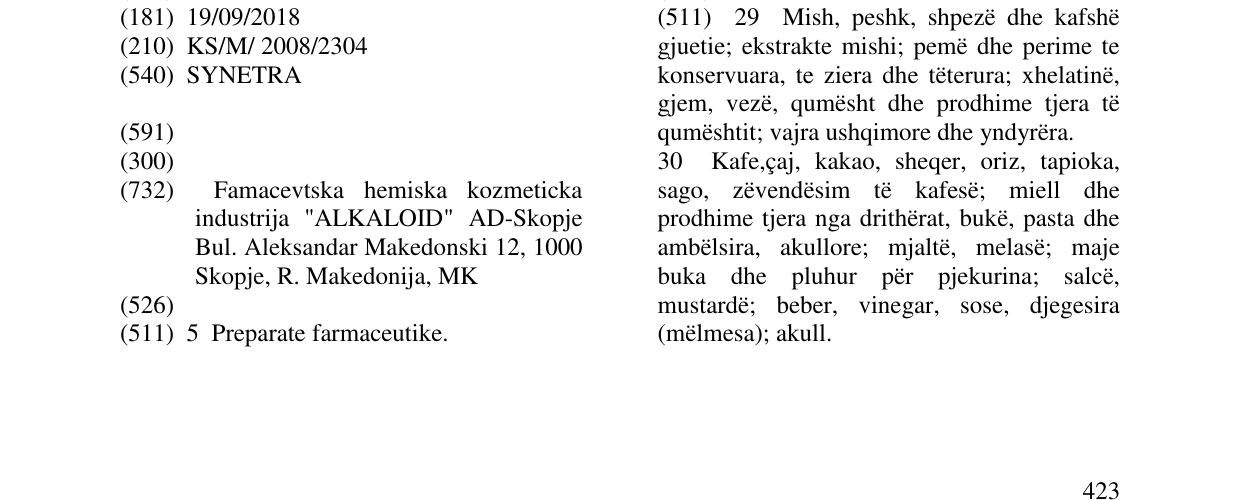 Zëri i markës SYNETRA në buletin