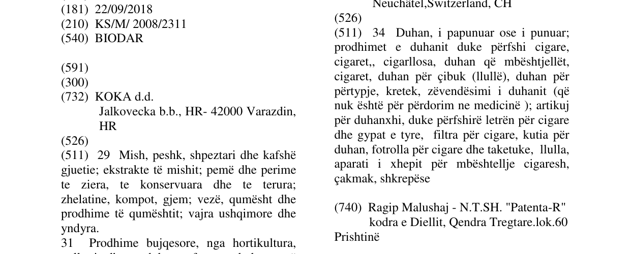 Zëri i markës BIODAR në buletin