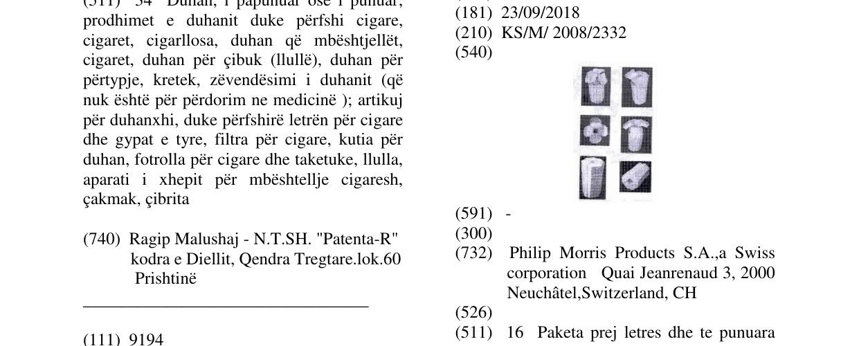 Zëri i markës Markë figurative në buletin
