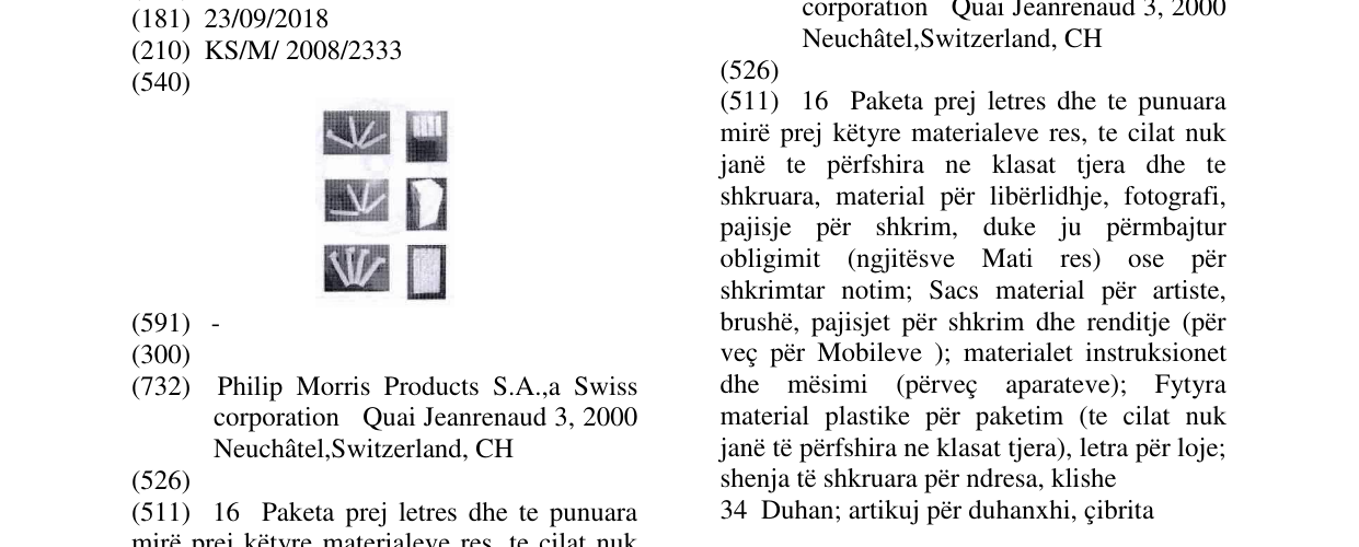 Zëri i markës Markë figurative në buletin