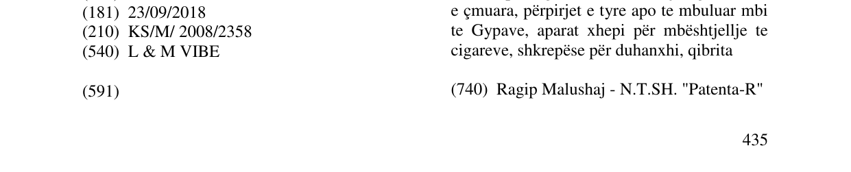 Zëri i markës L & M VIBE në buletin