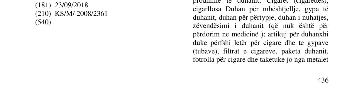 Zëri i markës L & M në buletin
