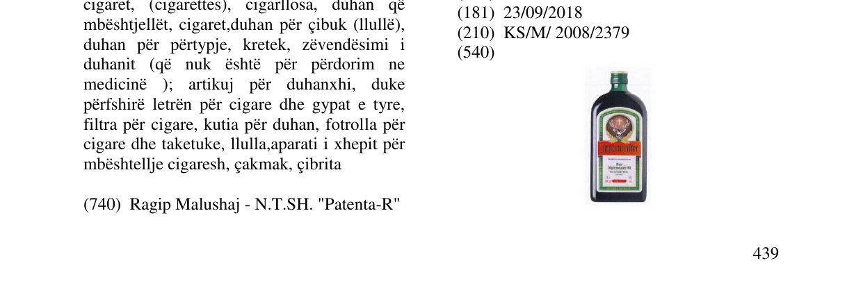 Zëri i markës Markë figurative në buletin