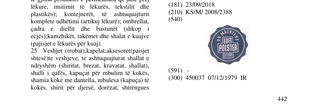 Zëri i markës DR. MAERTENS LUFT POLSTER SCHUH në buletin
