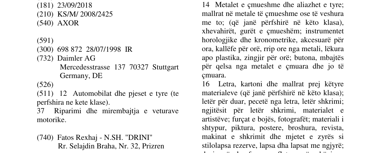 Zëri i markës AXOR në buletin