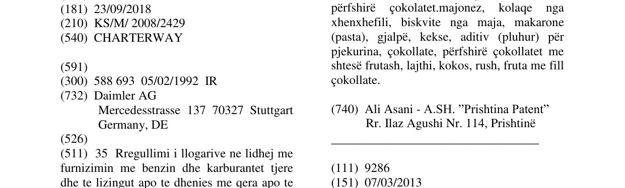 Zëri i markës CHARTERWAY në buletin