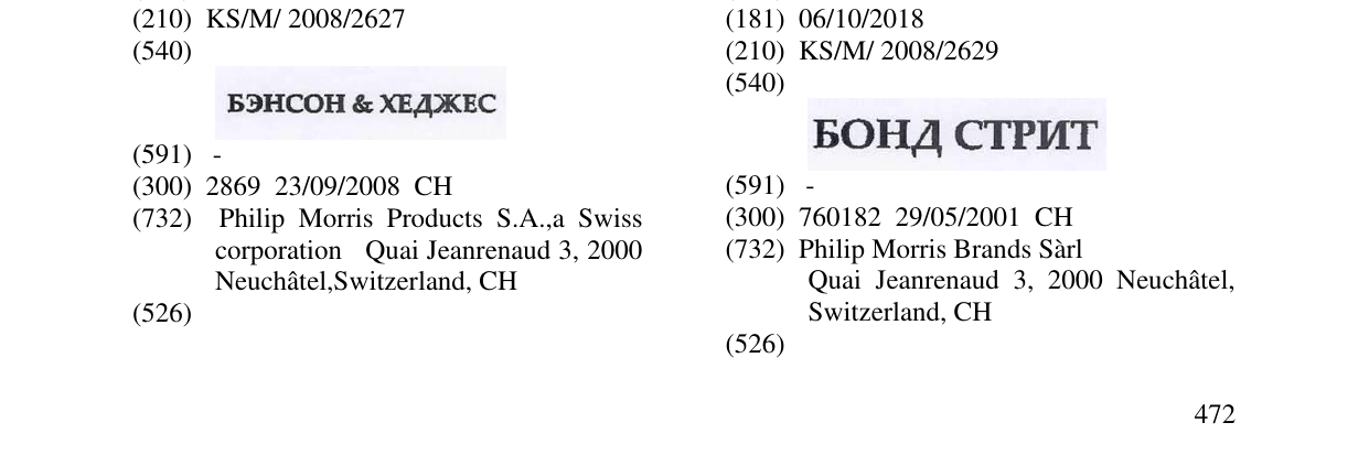 Zëri i markës БOHД CTPИT në buletin