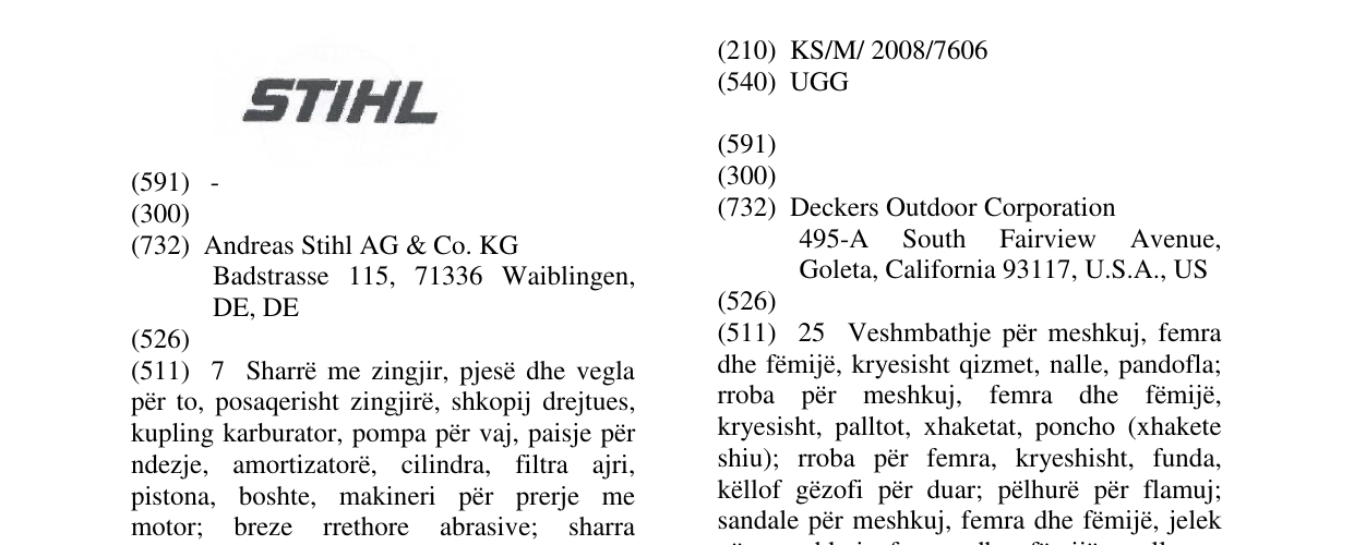 Zëri i markës UGG në buletin