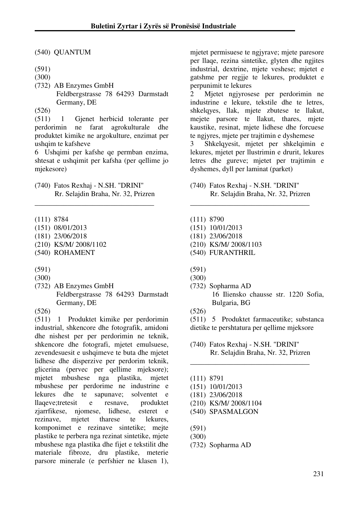 Faqja 231 e buletinit