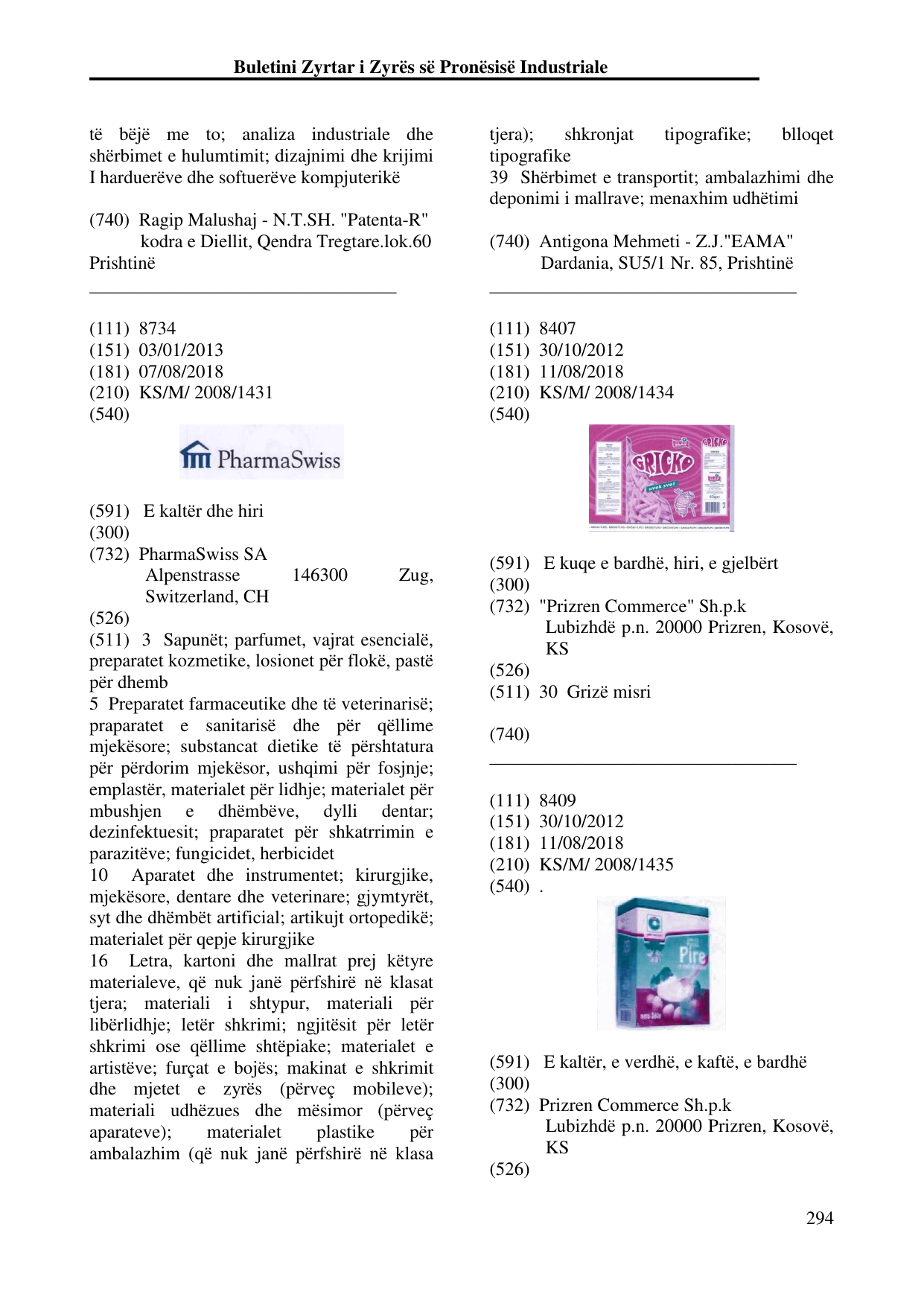 Faqja 294 e buletinit