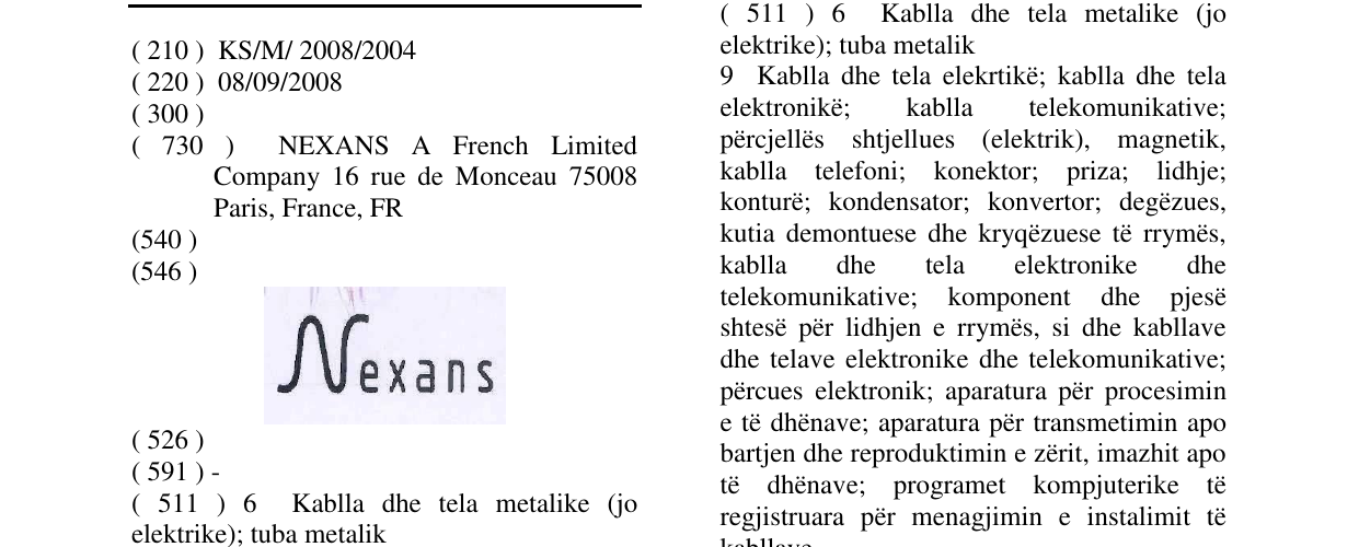 Zëri i markës NEXANS në buletin