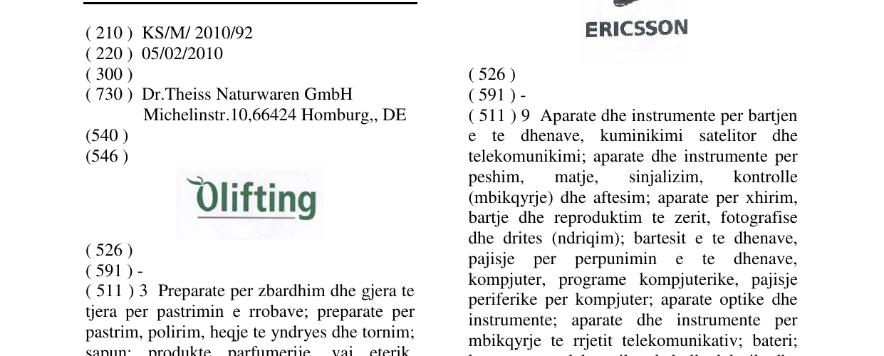 Zëri i markës Olifting në buletin