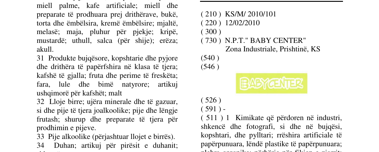 Zëri i markës BABYC ENTER në buletin