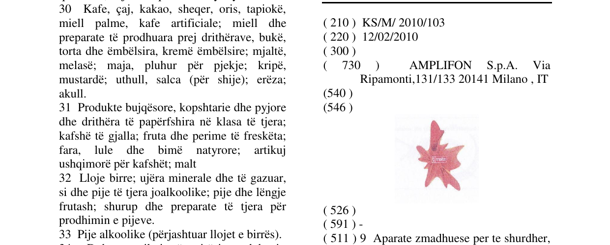 Zëri i markës Markë figurative në buletin