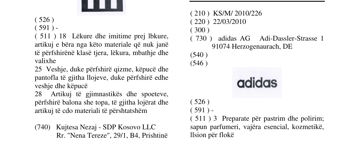 Zëri i markës adidas në buletin
