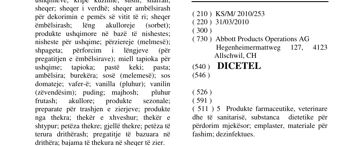 Zëri i markës DICETEL në buletin