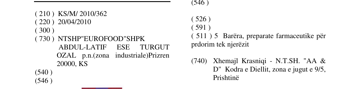 Zëri i markës EUROFOOD në buletin