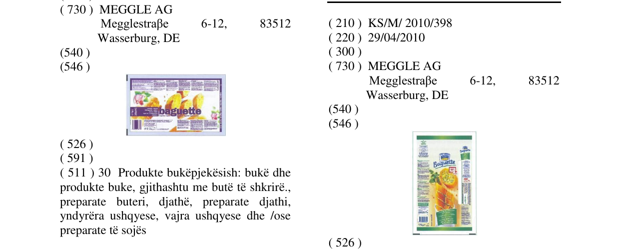 Zëri i markës Baguette Herbs Laura në buletin