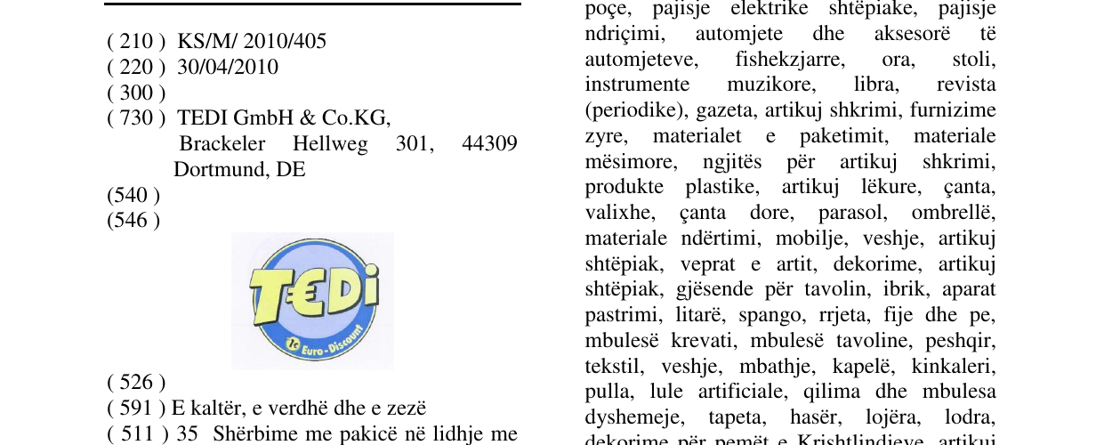 Zëri i markës TEDI në buletin