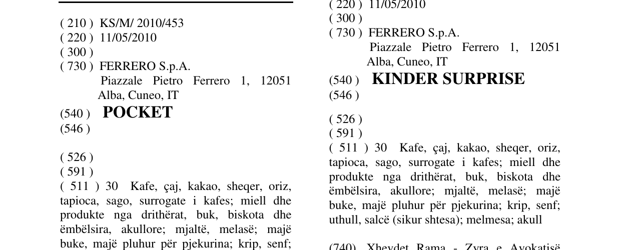 Zëri i markës POCKET në buletin