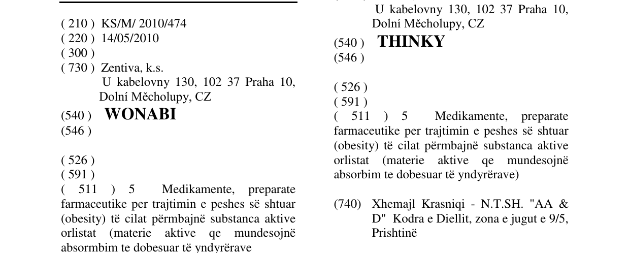 Zëri i markës WONABI në buletin
