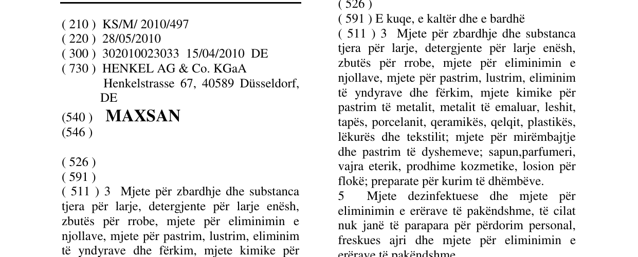 Zëri i markës MAXSAN në buletin