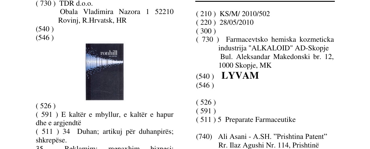 Zëri i markës LYVAM në buletin