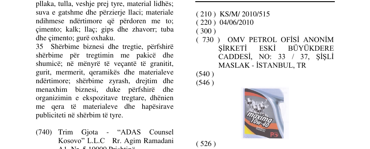 Zëri i markës maxima 10w-40 në buletin