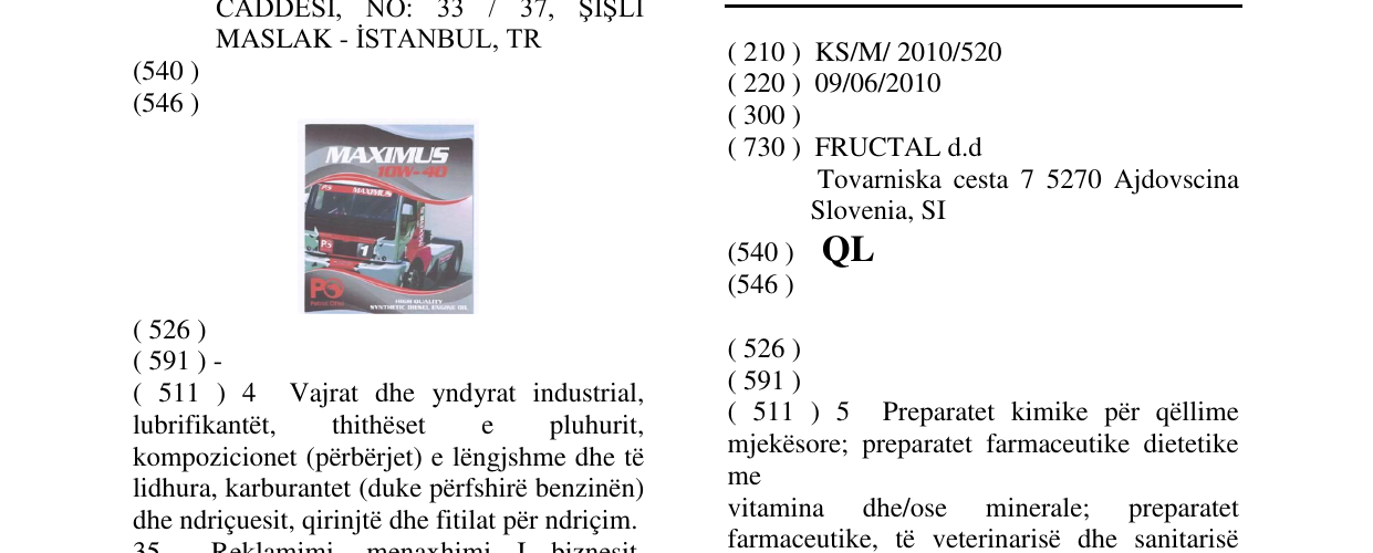 Zëri i markës QL në buletin
