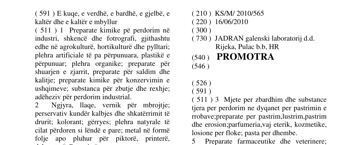 Zëri i markës PROMOTRA në buletin