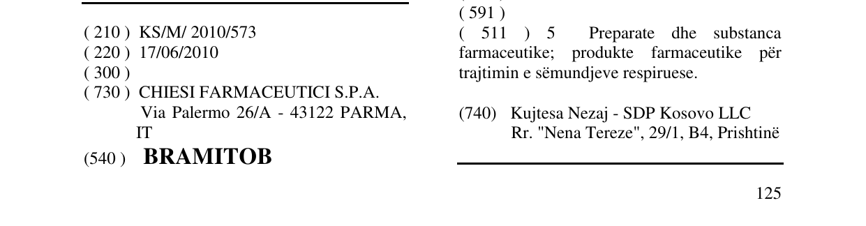 Zëri i markës BRAMITOB në buletin