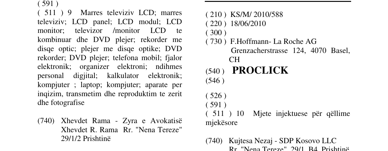 Zëri i markës PROCLICK në buletin